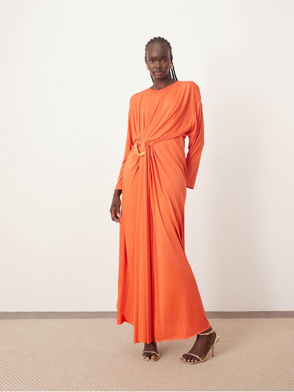 ARRANGE soft pleat maxi dress with Hardware Detail in excellent condition